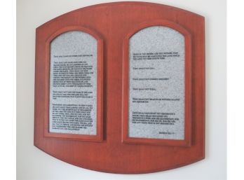 Ten Commandments Wall Plaque Wood And Faux Granite