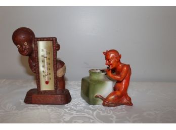 1905 Inkwell & 1949 American Thermometer