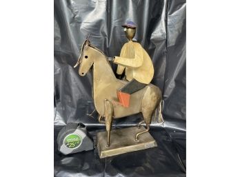 Arte Felguerez Metal Horse And Jockey Statue