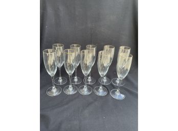 10 Gold Rim Champagne Glasses