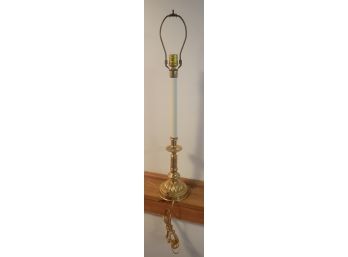 Brass And Off White Lamp. Ready For Your Shade