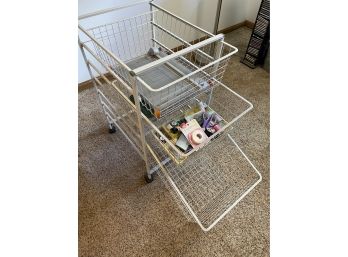 Metal Cart With Sewing Items