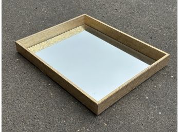 A Beveled Wall Mirror In A Shadow Box Frame