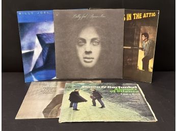 A Selection Of Vintage Vinyl LPs: Billy Joel & Simon & Garfunkel