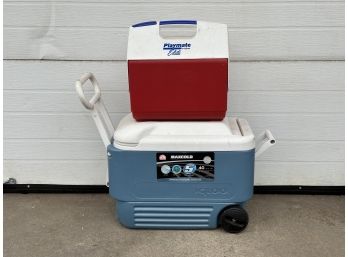 A Pair Of Igloo Coolers Including A 40-Qt MaxCold 5-Day