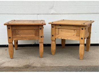 A Pair Of Rustic Side Tables By Pier 1