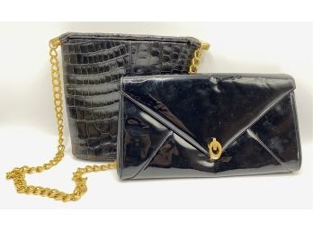 Vintage Koret Alligator Purse & Vintage Crown Lewis Patent Leather Clutch Bag