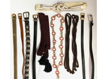 11 Belts, Mostly Vintage: Perry Elllis, Anne Klein, Liz Caiborne & More