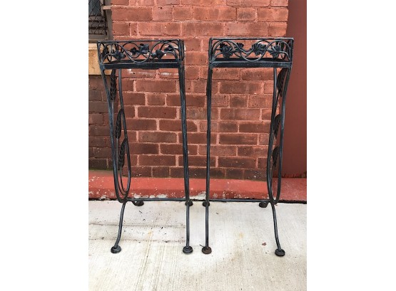 Two Wrought Iron Plant Stands