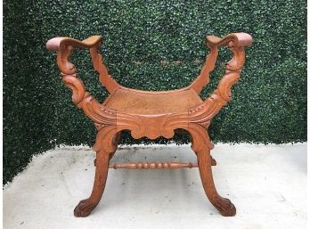 Antique Oak Renaissance Style Chair