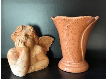 Ceramic Angel And Vase
