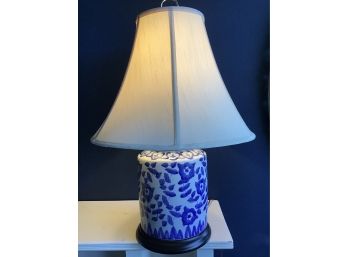 Blue / White Table Lamp - 25H