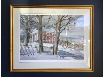 Middlebury, CT Town Hall,  Numbered Print 31/100,  Signed Tracy Sugarman (1921-2013)