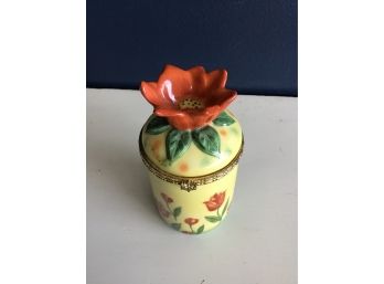 Bombay Company Candle In Floral Tulip Hinged Trinket Box