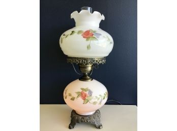 Handpainted Gone With The Wind Hurricane Lamp - 21H