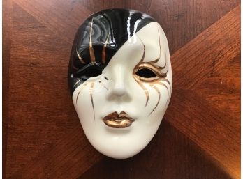 Ceramic Mardi Gras Masquerade Mask, Signed B Strange