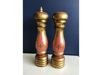 Vintage Florentine Acciaio Garantito Salt Shaker & Pepper Mill, Made In Italy