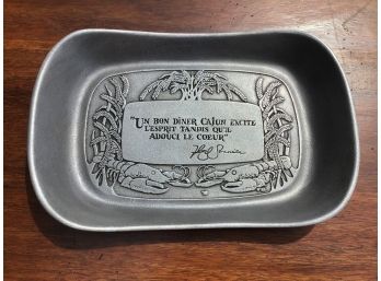 The Wilton Co Pewter Bread Tray - A Good Cajun Dinner Excites The Spirit As Sweetens The Heart, Floyd Sonnier