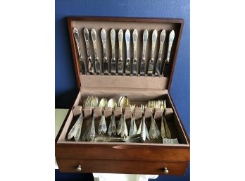 Lady Claire By Stieff Sterling Silver Flatware, Service For 12, Plus 5 Extra Forks 73 Pcs