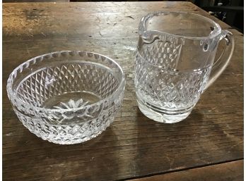 Waterford Crystal Cashel Pattern Cream And Open Sugar Bowl Set