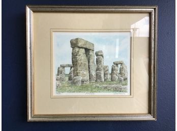 Lithograph Of Stonehenge, Signed And Numbered 145/850