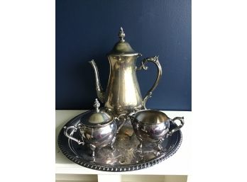 Silver Plated Tea Service Set, Unmarked