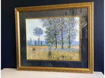 Beautifully Framed Monet Print, Fields In Spring - 39 X 33