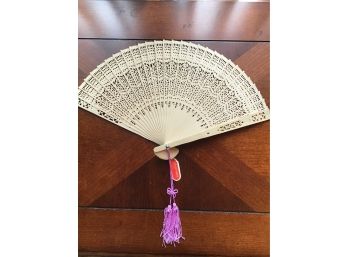 Chinese Folding Hand Fan With Tassel