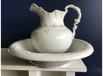 Antique Mellor & Co Etruria Pitcher And Wash Basin (see Description)