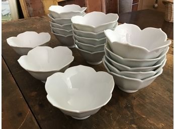 18 Small White Petal Bowls