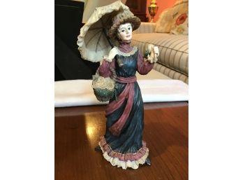 Victorian Lady Resin Figurine With Parasol