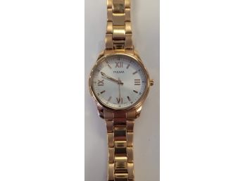 Ladies Pulsar Rose Gold Tone Bracelet Watch