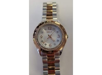 Ladies Rose And Stainless Relic Bracelet Watch