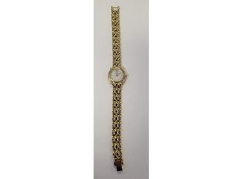 Ladies Caravelle By Bulova Gold Tone Bracelet Watch