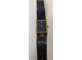 Men's Gold Tone Wittnauer Watch With Black Leather Strap