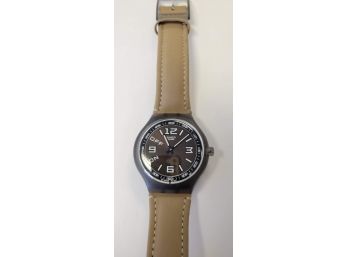 Unisex Swatch Touch Watch W/Camel Colored Band