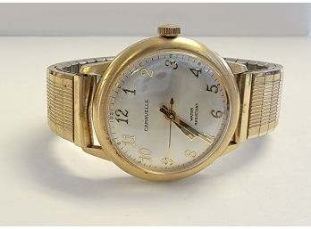 Men's Gold Tone Caravelle Wind Up Watch