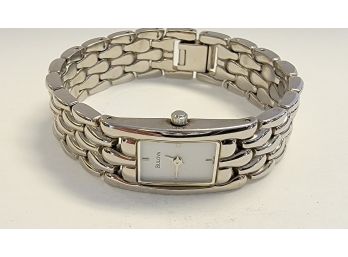 Ladies Silver Tone Bulova Bracelet Watch