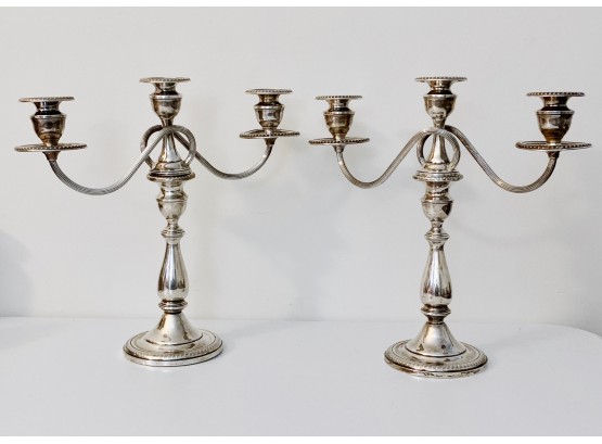 Stunning Large Pair Of Weighted Sterling Candlesticks