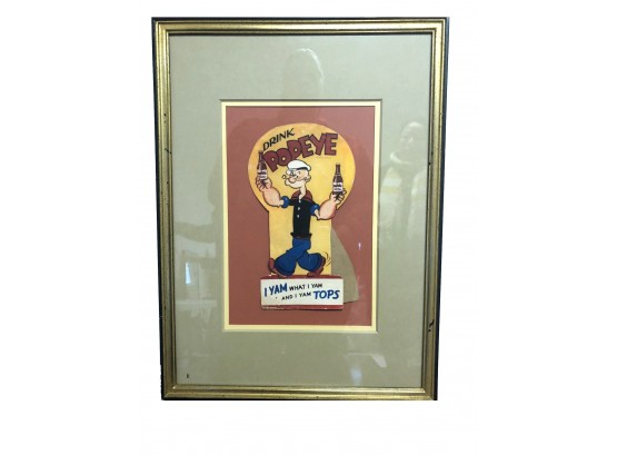 Original Framed Popeye Advertisement