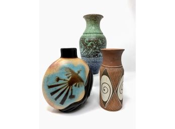 Pottery Vase Trio