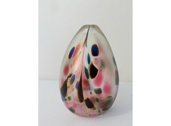 Studio Art Glass Egg Shaped Art Vase
