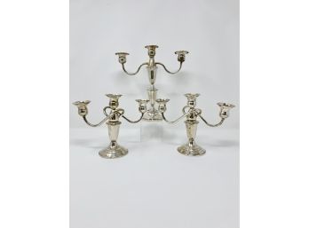 Trio Weighted Sterling Candlesticks