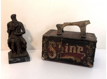 Vintage Shoeshine Box & Figure