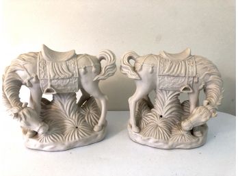 Pair Of Ceramic Decorative Horses