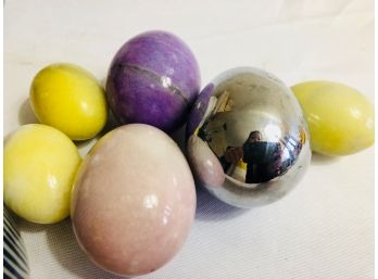 Stone Eggs & Decorative Dish