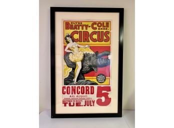 Large Scale Clyde-Beatty Cole Bros. Circus Advertising Print