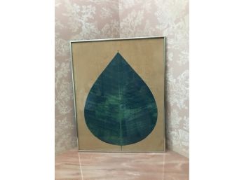 Vintage Silver Framed Vibrant Leaf Print  - Signed On Frame Back Middner? 1955