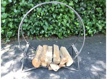 Wrought Iron Log Holder - 32' Diameter - Includes Wood