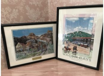 Two  Framed Wagon Days Poster Prints - Ketchum Idaho, Sun Valley Rodeo
